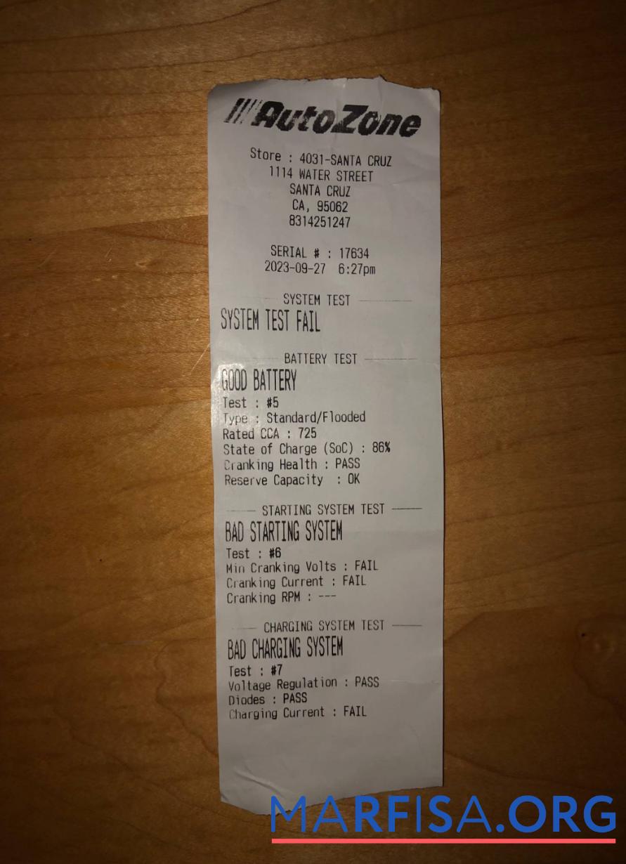 Realistic Auto Zone payment receipt template